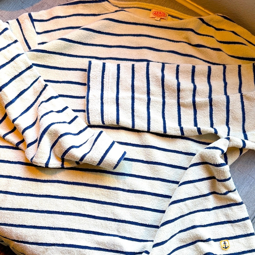 Armor Lux Sweater - Cream and Navy Stripes